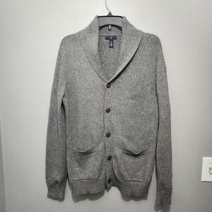 GAP Men's Gray Shawl Collar Cardigan Sweater Size M